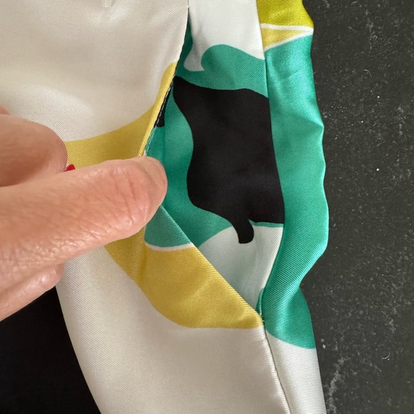 ZARA PRINTED GREEN AND WHITE TROUSER - Picture 4 of 5